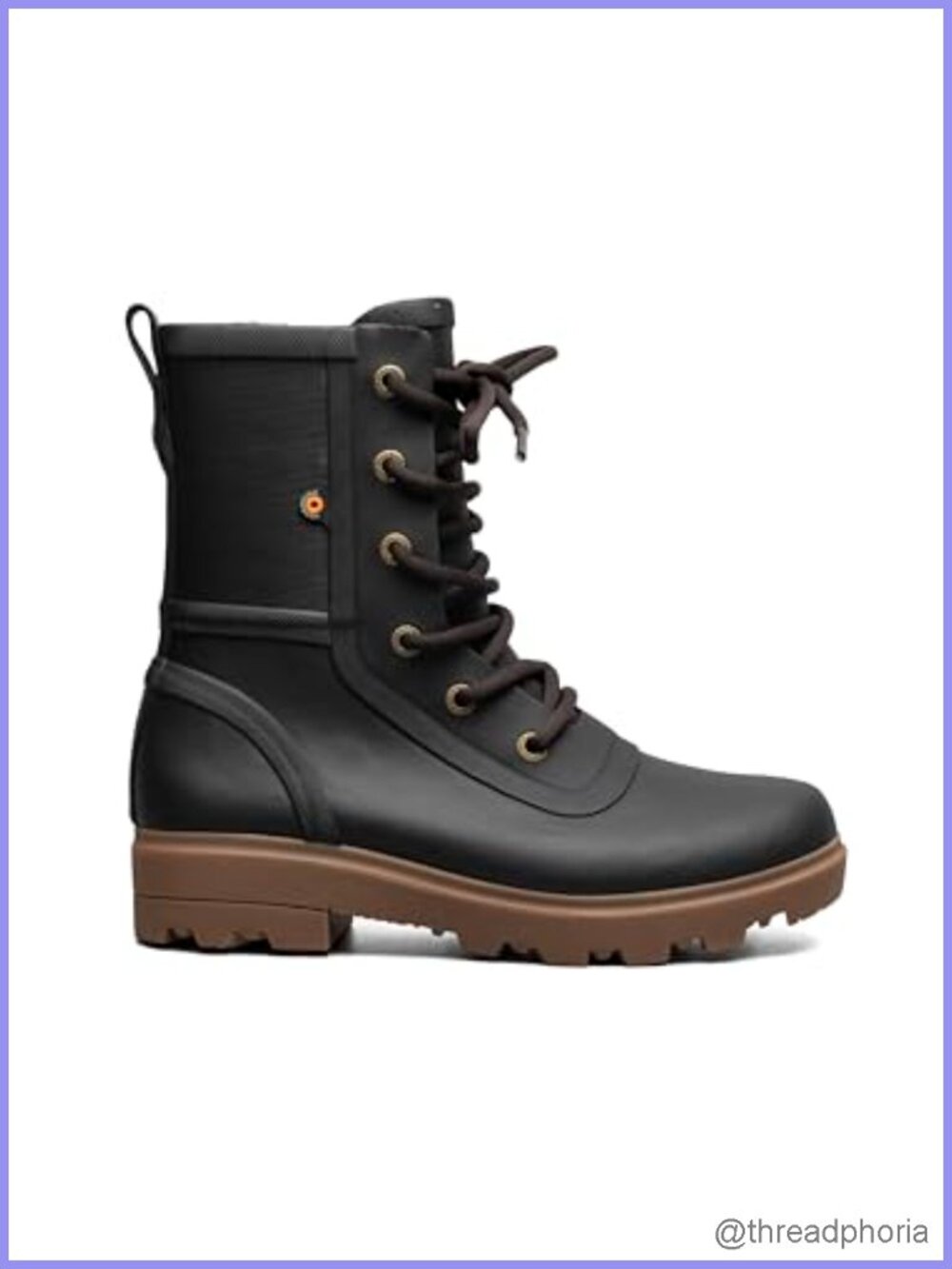 Lace-Up Rubber Rain Boots Combat Style Waterproof Ankle-High